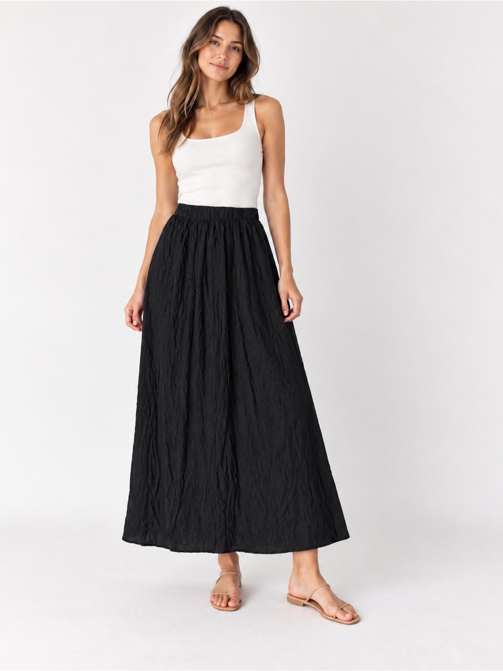 Dynamite Black Flowy Maxi Skirt – Size XS